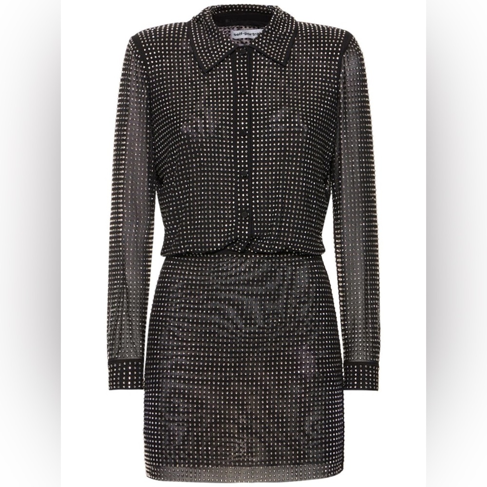 Self-portrait
Embellished mini shirt dress

Size 36 US small